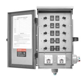 VEVOR Manual Transfer Switch, 50-Amp 10-Circuit, Prewired Generator Transfer Switch Kit with CS6375 Plug Power Inlet Box, Double-Throw Switch, NE